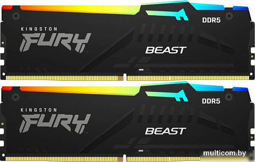 Оперативная память Kingston FURY Beast RGB 2x32ГБ DDR5 6400 МГц KF564C32BBAK2-64