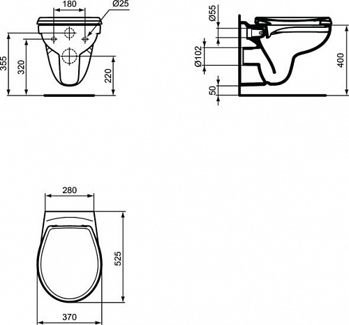 Унитаз Ideal Standard WC-Paket Eurovit Pro K881201