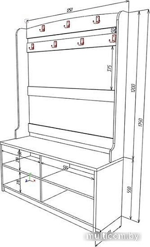 Вешалка для одежды ЭлиГард Brig (сосна каньон)