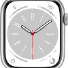 Умные часы Apple Watch Series 8 45 мм (алюминиевый корпус, серебристый/звездный свет, силиконовый ремешок)