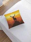 Чехол на подушку JoyArty Олень наблюдает за закатом sl_12791