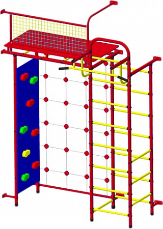 Детский спортивный комплекс Пионер 10СМ со скалодромом (красный/желтый)