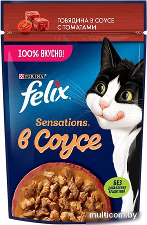 Пресервы Felix Sensations в соусе с говядиной и томатами 75 г