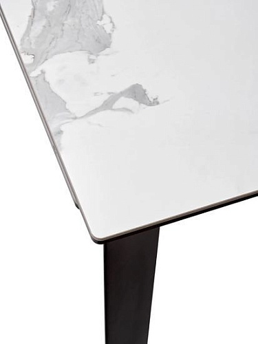 Кухонный стол M-City Cremona 140 Matte Statuario 614М04873 (белый мрамор матовый/черный)