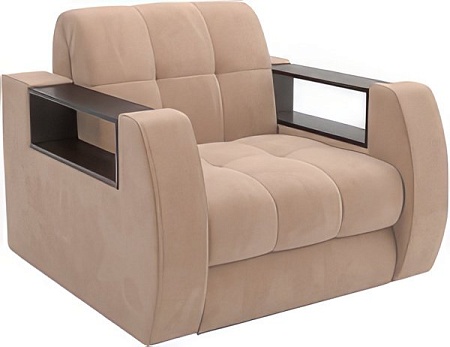 Кресло-кровать Мебель-АРС Барон №3 (велюр, бежевый Luna 061)