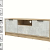 Тумба Интерлиния ТВ Концепт КТ-ТВ3-50 (бетон лайт/дуб золотой)