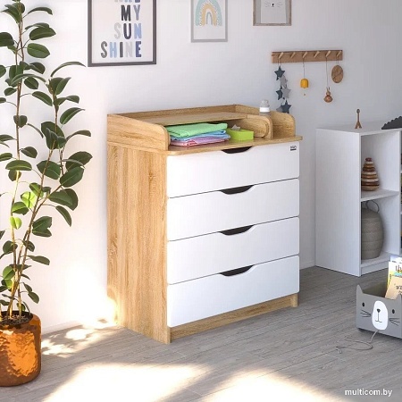 Детский комод Атон Сириус-2 Wood 804 ПВХ (дуб сонома)