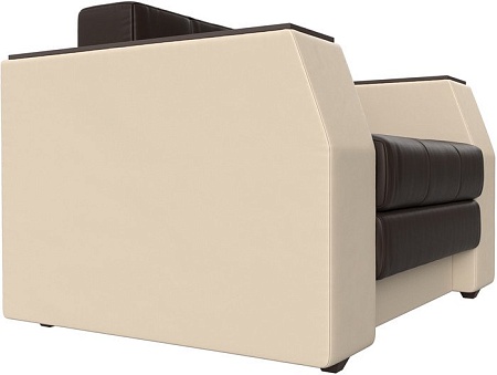 Кресло-кровать Лига диванов Атлантида 113884 (экокожа, коричневый/бежевый)