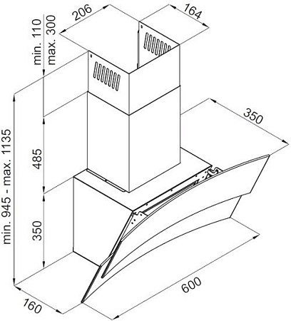 Кухонная вытяжка MAUNFELD Plym Arca 60 (белый)
