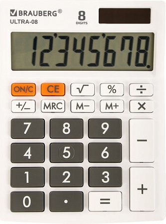 Бухгалтерский калькулятор BRAUBERG Ultra-08-WT 250512 (белый)