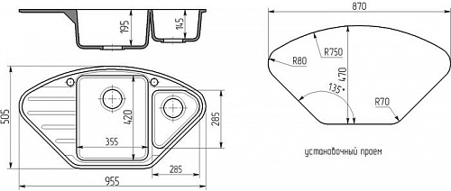 Кухонная мойка Гамма Гранит Granite-08 (белый)