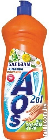 Средство для мытья посуды AOS Бальзам Ромашка и витамин E 900 мл