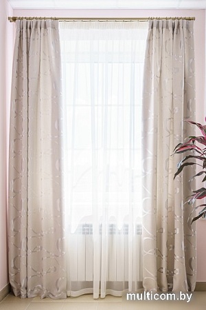 Комплект штор Decoretto Рогожка с волной РСВ-K1 4.25x2.6 м (светло-серый, 2 шт)