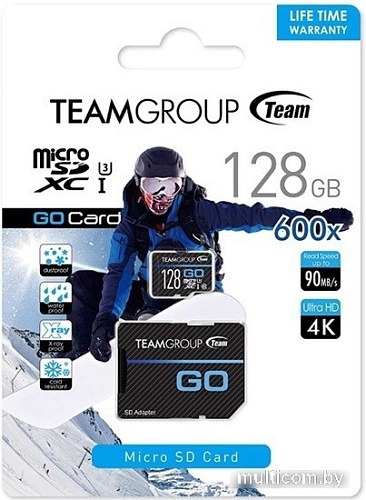Карта памяти Team Group Go MicroSDXC 128GB TGUSDX128GU303 + адаптер
