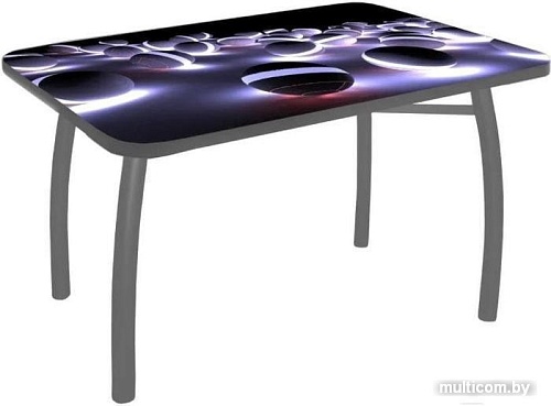 Кухонный стол Solt №53 110x70 (кромка серая/ноги усиленные/шелби-дуо серые)