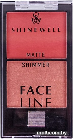 Румяна Shinewell двойные с матовым и шиммер эффектом №1