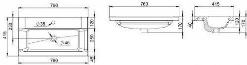 Умывальник AM.PM Gem M90WCC0752WG 76x41.5