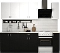 Готовая кухня S-Company Клео лайт 1.9 (черный/белый)