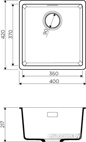 Кухонная мойка Omoikiri Kata 40-U CA
