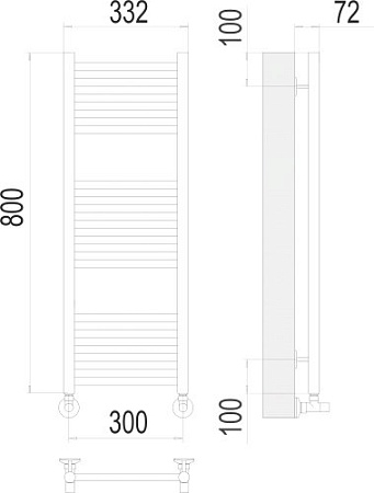Полотенцесушитель TERMINUS Аврора П16 300х800
