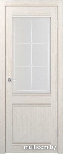 Межкомнатная дверь Юркас Stark ST22 ДО 80x200 (бьянко, стекло мателюкс матовое квадро)