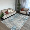 Ковер для жилой комнаты Radjab Carpet Бьянка Прямоугольник D057A 8852RK-B (0.8x1.5, Cream Shirink/Blue Fdy)