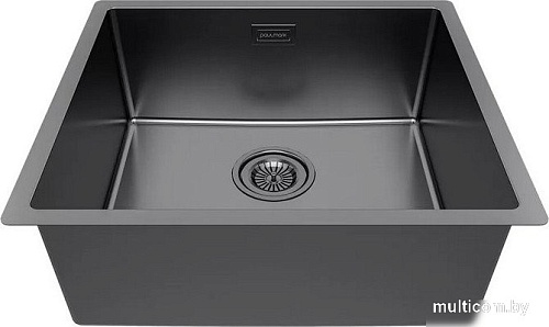 Кухонная мойка Paulmark Lassan 49 UNI LA49-GM (черный/вороненая сталь)