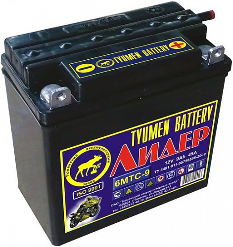 Мотоциклетный аккумулятор Tyumen Battery Лидер 6МТС-9 (9 А&middot;ч)