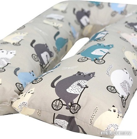 Подушка для беременных Amarobaby Велосипедисты AMARO-40U-Ve (серый/синий)