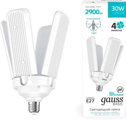 Светодиодная лампочка Gauss Basic 30W 2900lm 4000K E27 Клевер-4 11732232