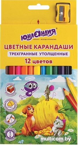 Набор цветных карандашей Юнландия Сказочный мир 181370 (12цв)