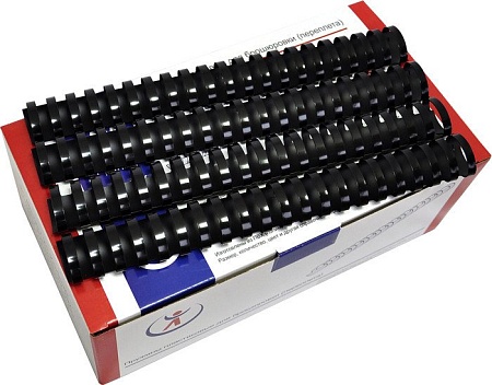 Пластиковая пружина для переплета РеалИСТ Пластик 45 мм (черный)