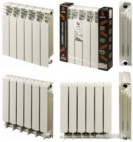 Биметаллический радиатор Корвет BM 500/100 (6 секций)