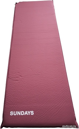 Самонадувающийся коврик Sundays ZC-SIM001-1 (5 см, бордовый)
