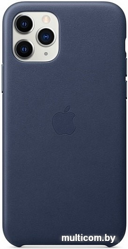 Чехол Apple Leather Case для iPhone 11 Pro (темно-синий)