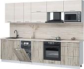 Готовая кухня Интерлиния Мила Лайт 2.9-ПМ4 (вудлайн кремовый/дуб серый/травертин серый)