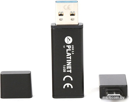 USB Flash Platinet X-Depo USB 3.0 + Type-C Adapter 16GB (черный)