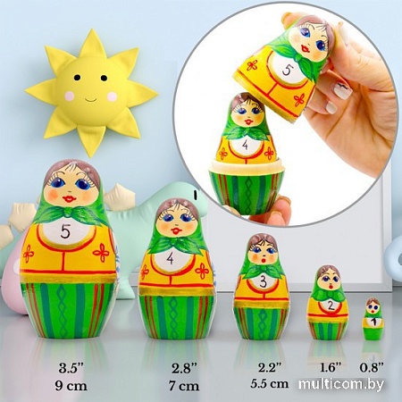 Развивающая игра Брестская Матрешка С числами (набор 5 шт)