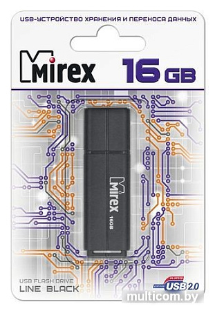 USB Flash Mirex Color Blade Line 16GB (черный) [13600-FMULBK16]