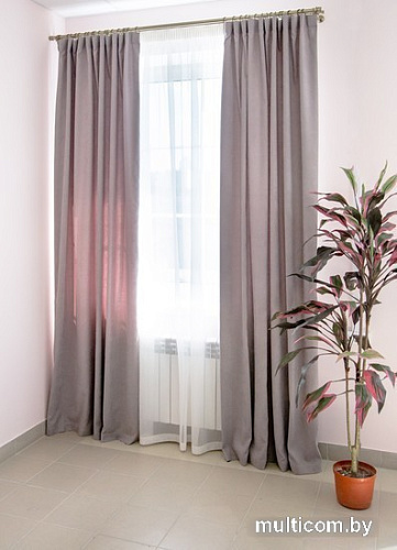 Комплект штор Decoretto Канвас серая дымка КСД-К134 3x2.7 м (серый, 2 шт)