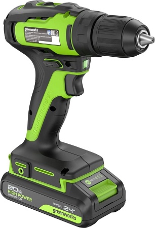 Дрель-шуруповерт Greenworks GD24DD35K2 3704007CUA (с 1-м АКБ)