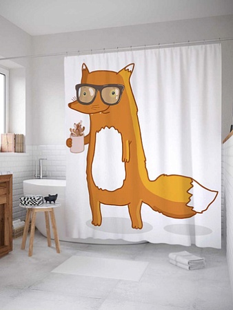 Шторка-занавеска для ванны JoyArty Хитрый лис sc_78553