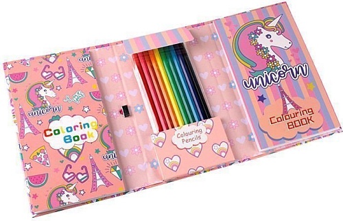 Набор для рисования Darvish Раскраска с карандашами DV-12972 (в ассортименте)