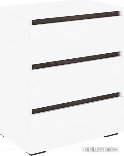 Комод Кортекс-мебель Бари 60 3ш (белый/белый/береза)