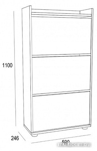 Тумба для обуви Doma Modul 3-х секционная (белый/дуб крафт)