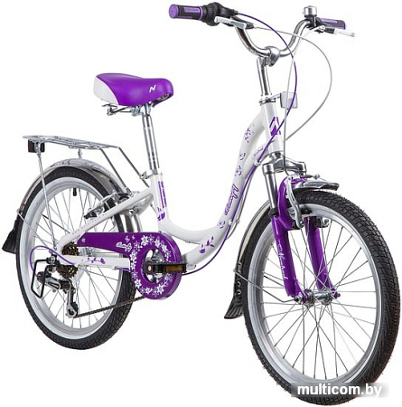 Детский велосипед Novatrack Butterfly 20 (белый/фиолетовый, 2019) 20SH6V.BUTTERFLY.VL9