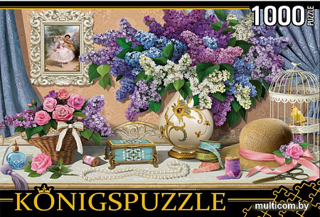 Пазл Konigspuzzle Нежный натюрморт с сиренью ФК1000-6636