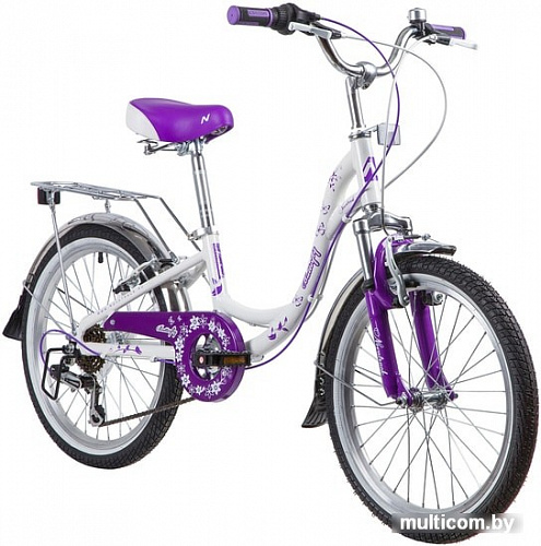 Детский велосипед Novatrack Butterfly 20 (белый/фиолетовый, 2019) 20SH6V.BUTTERFLY.VL9