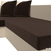 Угловой диван Лига диванов Андора левый 28770L (микровельвет коричневый/экокожа бежевый)