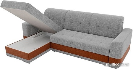 Угловой диван Mebelico Честер 61127 (левый, рогожка, серый/коричневый)